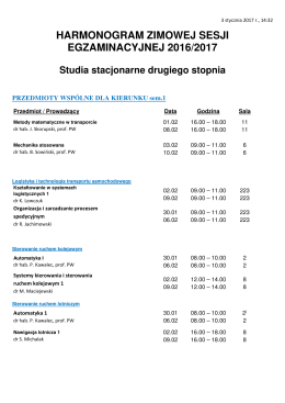 r. a. 2016/2017 sesja zimowa