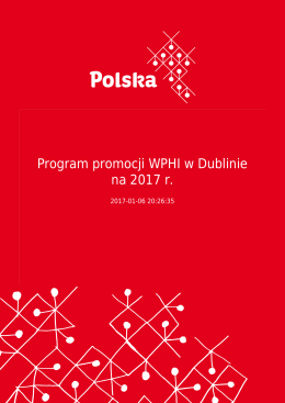 Program promocji WPHI w Dublinie na 2017 r.