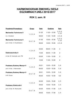 r. a. 2016/2017 sesja zimowa