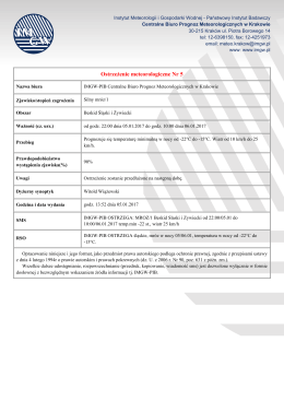 Ostrzeżenie meteorologiczne nr 5