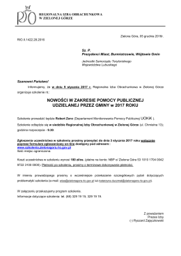 Program szkolenia - Regionalna Izba Obrachunkowa w Zielonej Górze