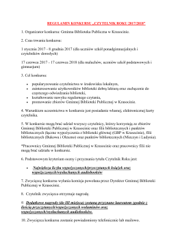 Regulamin Konkursu - Gminna Biblioteka Publiczna w Krasocinie