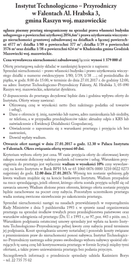 Instytut Technologiczno &ndash; Przyrodniczy w Falentach Al. Hrabska 3