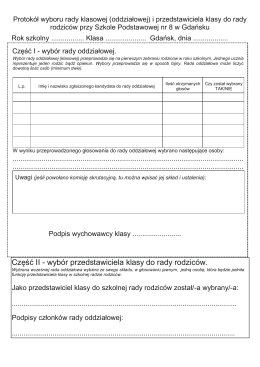 Część II - wybór przedstawiciela klasy do rady rodziców.