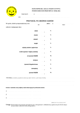 protokół po zbiórce darów - Pomóż dzieciom przetrwać zimę