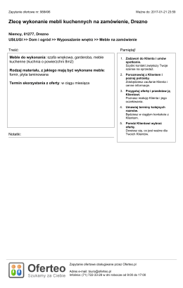 Zlecę wykonanie mebli kuchennych na zam&oacute;wienie