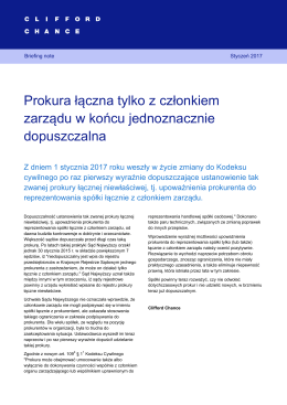 Prokura łączna tylko z członkiem zarządu w końcu