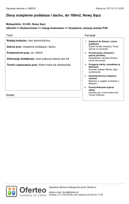 Zlecę ocieplenie poddasza i dachu, do 100m2, Nowy Sącz