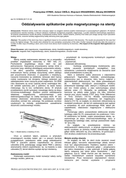 Oddziaływanie aplikatorów pola magnetycznego na stenty
