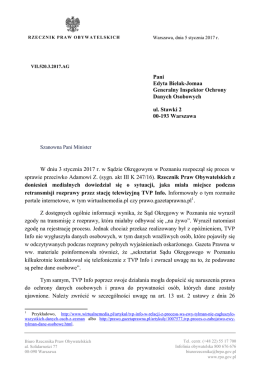 W dniu 3 stycznia 2017 r. w Sądzie Okręgowym w Poznaniu