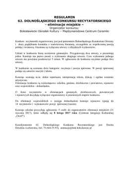 REGULAMIN 62. DOLNOŚLĄSKIEGO KONKURSU