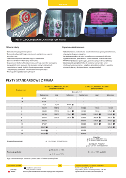 płyty standardowe z pmma