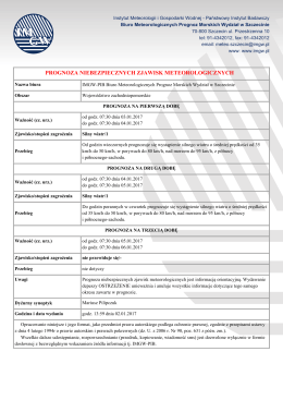 Prognoza niebezpiecznych zjawisk meteorologicznych z dnia 02.01