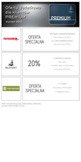 OFERTA SPECJALNA OFERTA SPECJALNA