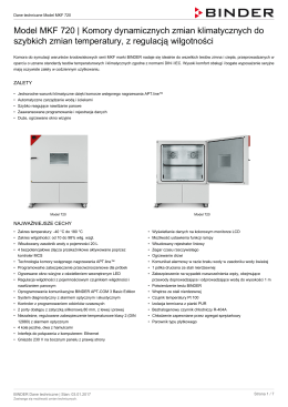 Model MKF 720 | Komory dynamicznych zmian