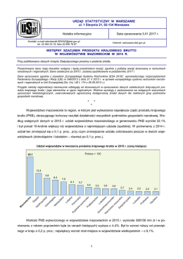 Wstępny szacunek produktu krajowego brutto w województwie