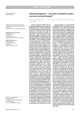 Osteoprotegeryna - Wydawnictwo Przegląd Lekarski