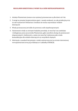 Regulamin korzystania z windy dla os&oacute;b niepełnosprawnych.