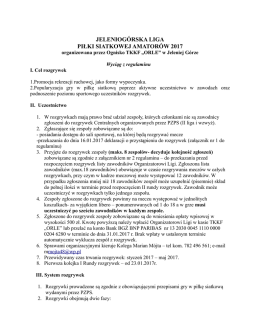 Wyciąg z regulaminu rozgrywek