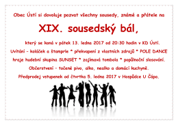 XIX. sousedský bál