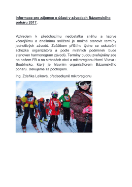 Informace pro zájemce o účast v závodech Bázumského