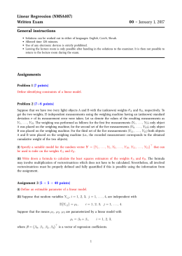 Linear Regression (NMSA407) Written Exam 00 – January 1, 2017