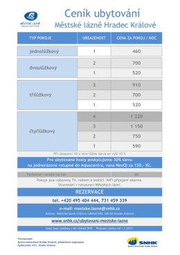 Cen&iacute;k ubytov&aacute;n&iacute;