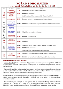 Bohoslužby 2017-01-01