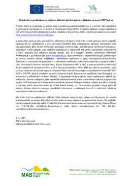 Ohlédnutí za probíhajícím projektem Místních akčních plánů