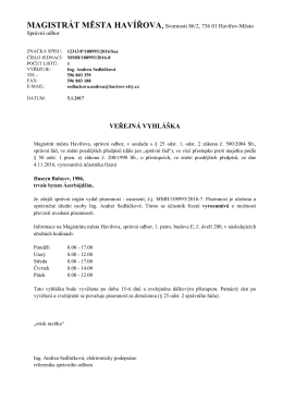 veřejná vyhláška - Statutární město Havířov
