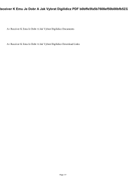 Av Receiver K Emu Je Dobr A Jak Vybrat Digilidicz PDF