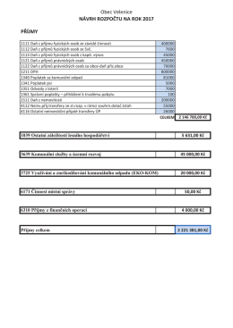 Rozpočet na rok 2017 - návrh