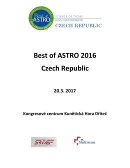 Pozvanka Best of ASTRO CR 2016