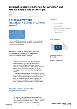 Ochrana životního prostředí a účinné využívání zdrojů: INTERREG