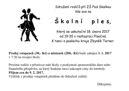 Pozvánka na Školní ples 18.2.2017