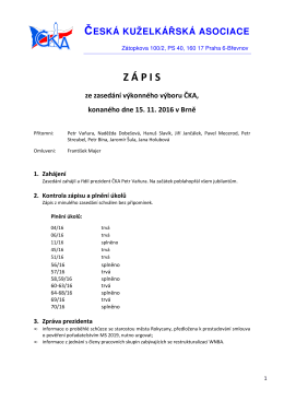 Zápis ze zasedání - Česká kuželkářská asociace
