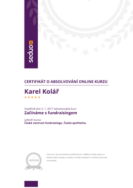 Certifik&aacute;t o absolvov&aacute;n&iacute; online kurzu