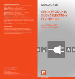 cen&iacute;k produktů silov&eacute; elektřiny čez prodej
