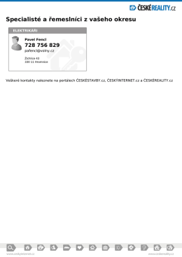 Specialist&eacute; a řemesln&iacute;ci z va&scaron;eho okresu