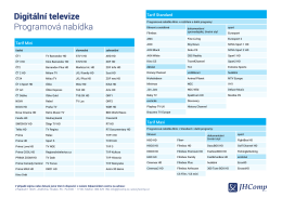 Digitální televize Programová nabídka