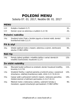 polední menu - restaurace v OD kika