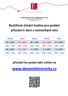 FINAN NÍ Ú AD PRO JIHOMORAVSKÝ KRAJ nám. Svobody 4, 602