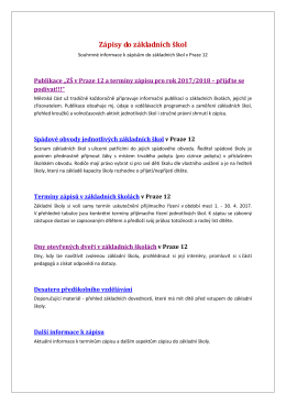 Zápisy do ZŠ pro školní rok 2017/2018