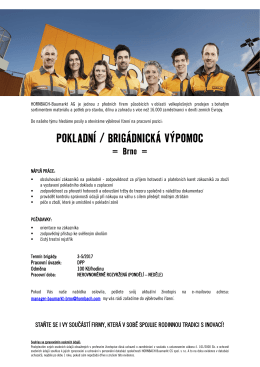 pokladní / brigádnická výpomoc