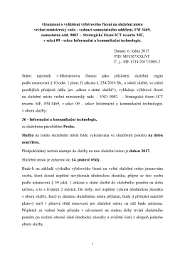 Vrchní ministerský rada – VSO 9002 – Strategické řízení ICT resortu