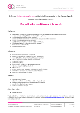 Koordinátor vzdělávacích kurzů