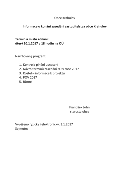 Program zasedání zastupitelstva obce