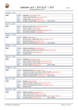 Jídelníček od 4. 1. 2017 do 27. 1. 2017 - E