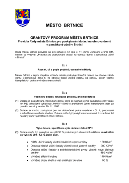 Pravidla - 4. Dotace na obnovu domů v památkové