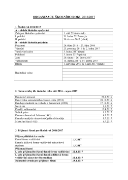 organizace šk. roku 2016-2017-2